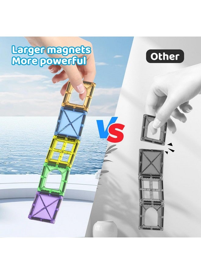 Crenova Magnetic Tiles 40 Pcs Magnetic Blocks 3D Building Blocks Construction Preschool Educational Toys For Kids  - Image 3
