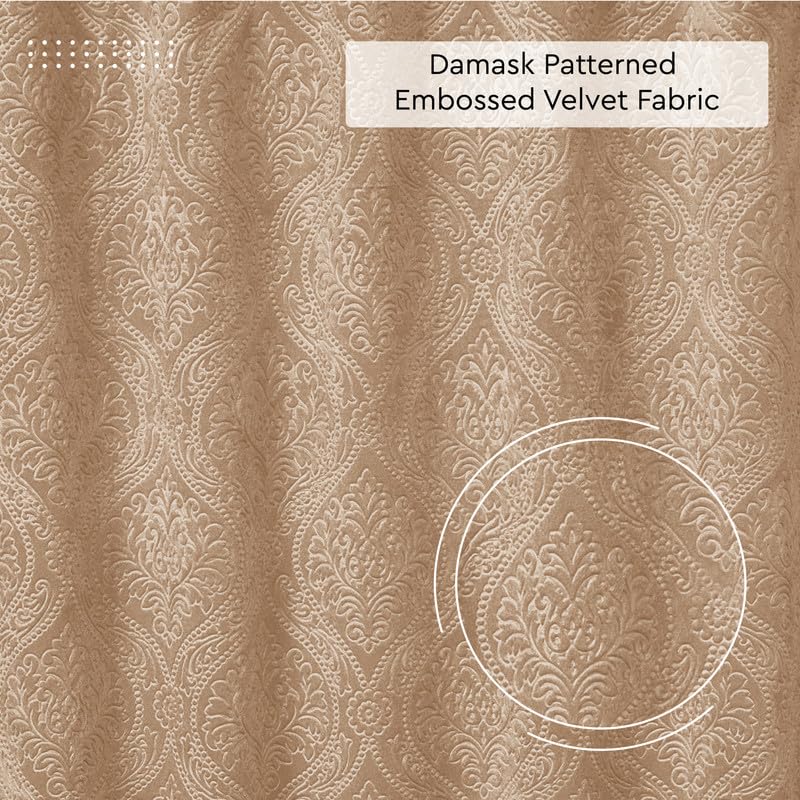 Encasa XO Embossed Velvet Fabric Material by Meter Beige Sofa Cloth Material Fabric Unstitched Fabric for Making Cushion Cover Sofa Cover Backdrop 175 GSM Width 54 Inches Order by Meter - Image 3