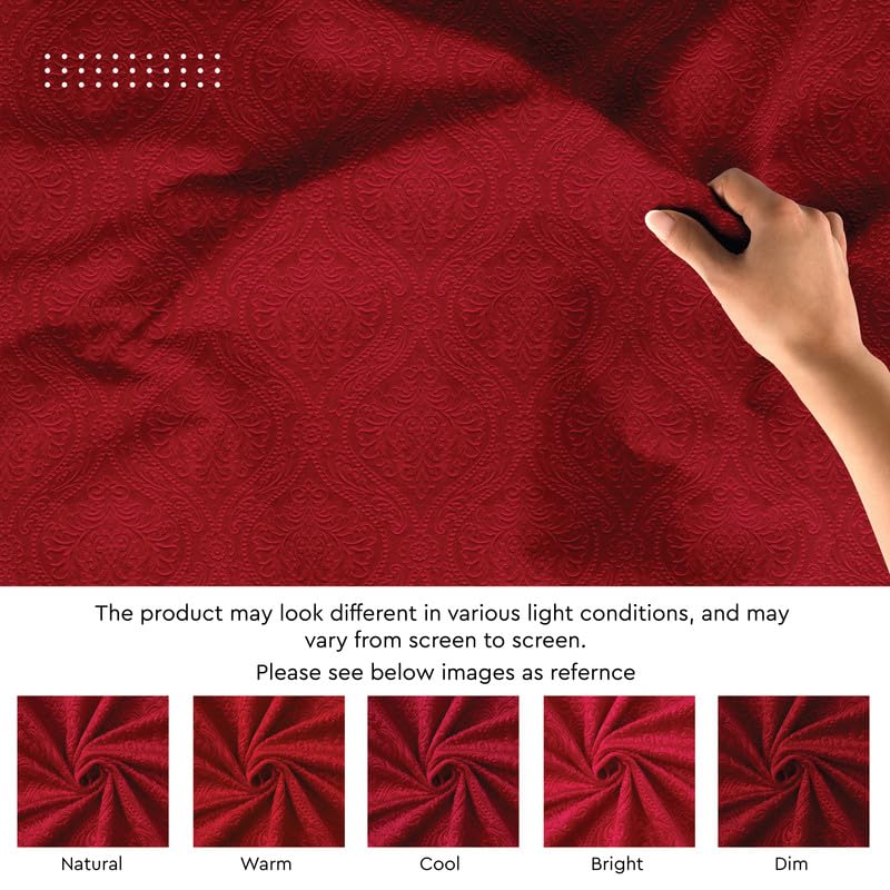 Encasa XO Embossed Velvet Fabric Material by Meter Beige Sofa Cloth Material Fabric Unstitched Fabric for Making Cushion Cover Sofa Cover Backdrop 175 GSM Width 54 Inches Order by Meter - Image 4