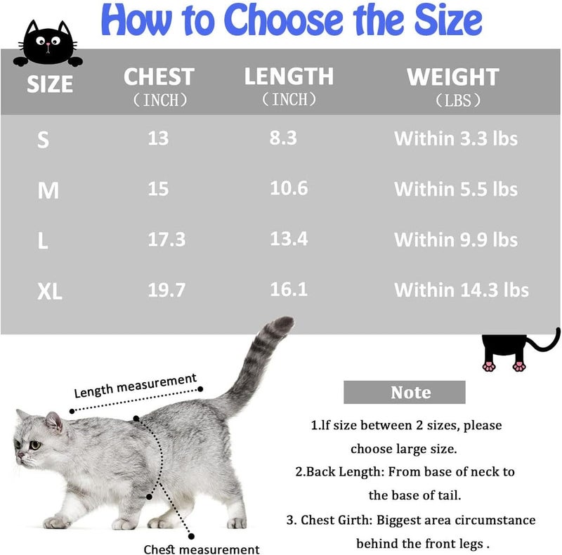 Neostyle Cat Recovery Suit,Pet Professional Recovery Suit for Abdominal Wounds or Skin Diseases,After Surgery Wear,E-Collar Alternative for Cats (S, Blue stripe) - Image 2