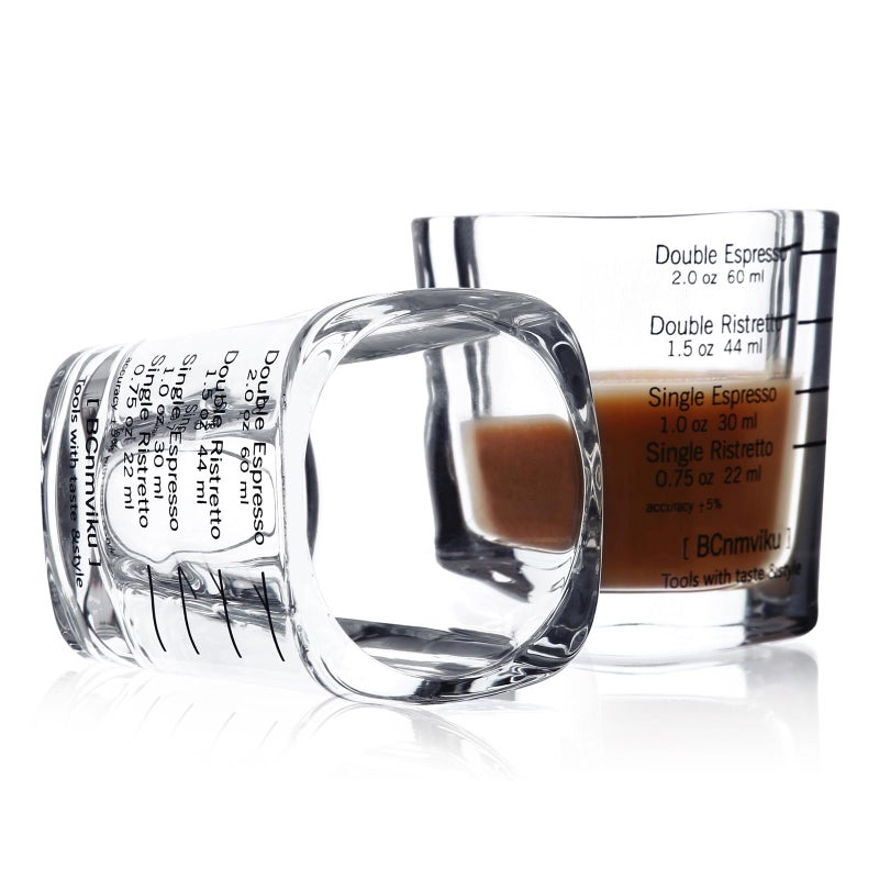 NCnnwovf Espresso Shot Glasses 26Incremental Measurement 2 OZ  60ML Sturdy2 pack