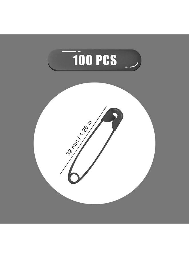 KINBOM 100 Pcs Safety Pins 1.26Inch Long Black Safety Pins Metal Safety Pins Bulk For Art Craft Clothes Sewing Jewelry Making - Image 3