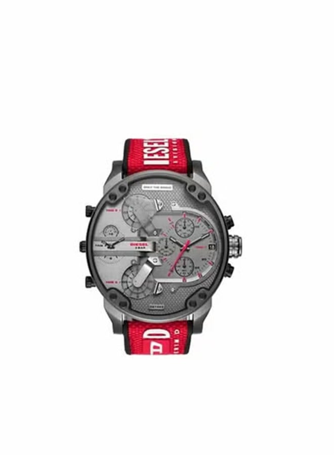 DIESEL Diesel Mr. Dad 2.0 Men's Watch, featuring an oversized chronograph dial and silicone or leather strap -DZ7423 