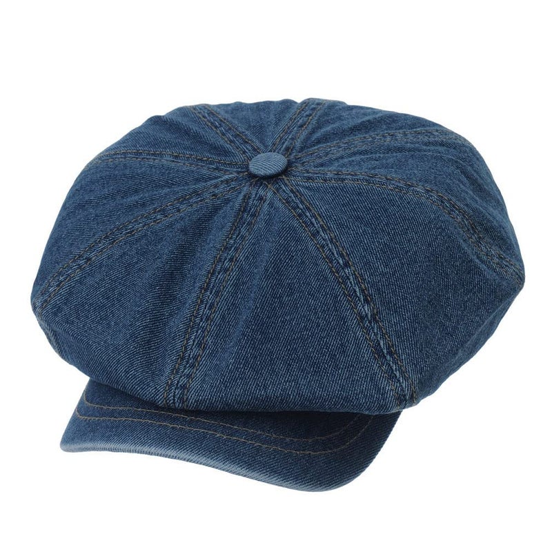WITHMOONS Denim Cotton Newsboy Hat Baker Boy Beret Flat Cap KR3613 (Darkblue) - Image 5