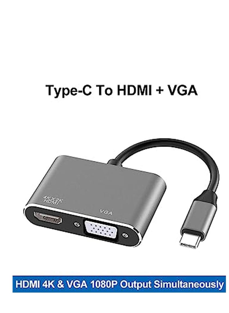 USB C to HDMI VGA Adapter,2 in 1 USB 3.1 Type C to VGA HDMI 4K Video Converter Compatible with MacBook Pro/Air 2020 2019,iPad Pro,Surface - Image 5