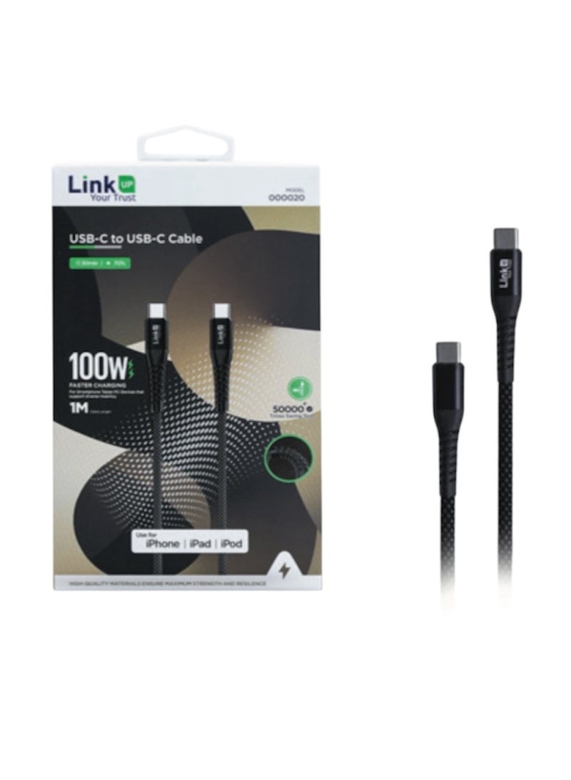LinkUp USB-C to USB-C cable - charging support up to 100W