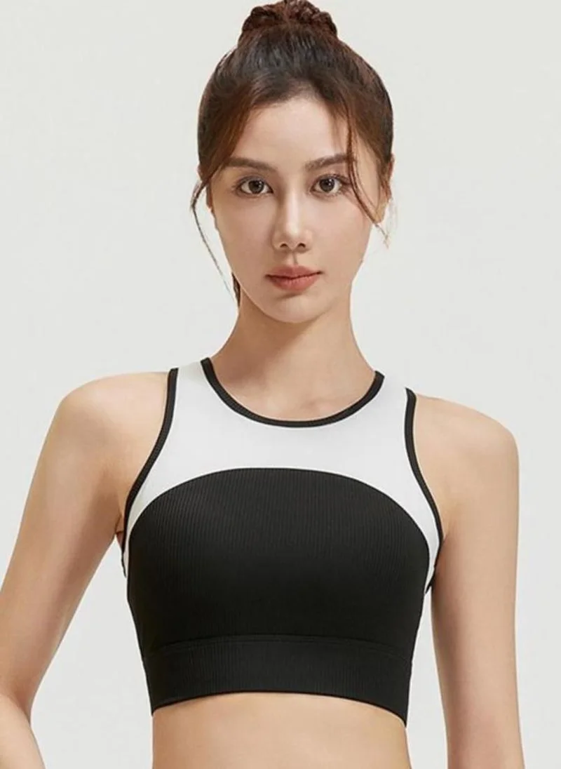 يونيكي Black Solid Regular Racerback Workout Bra