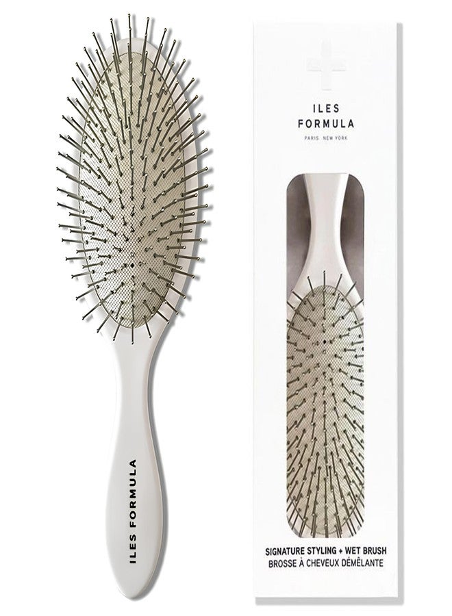 Iles Formula Signature Styling Wet Brush – Detangling Hairbrush for Wet or Dry Hair, Gentle Anti-Static Paddle Brush for Women and Men to Smooth & Reduces Breakage, Designed for All Hair Types - Image 1