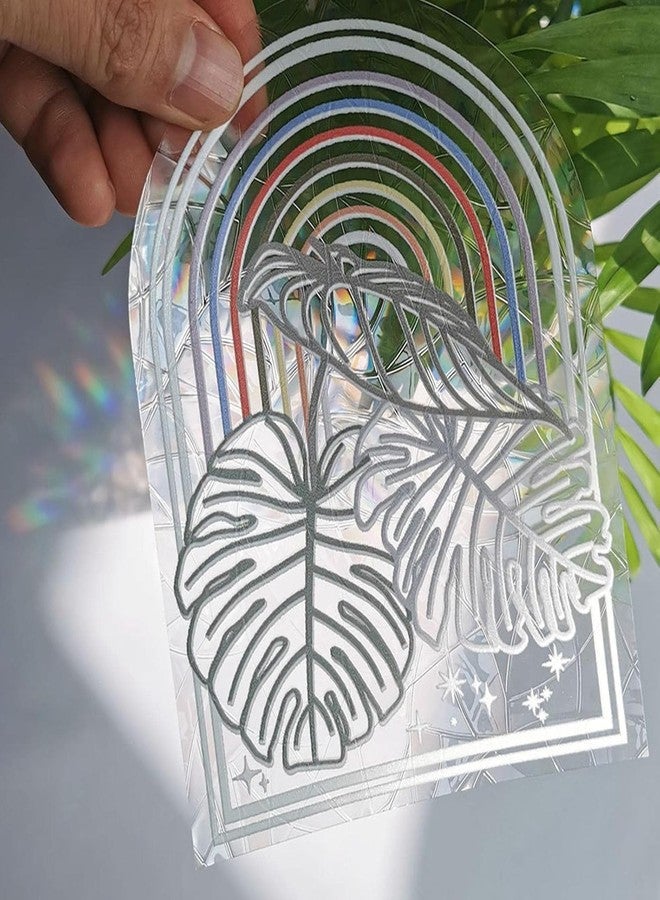 CACTOPIA Suncatcher Stickers Rainbow Window Decal Vinyl for Car, Home, Garden, Boho Room Decor (Monstera) - Image 2