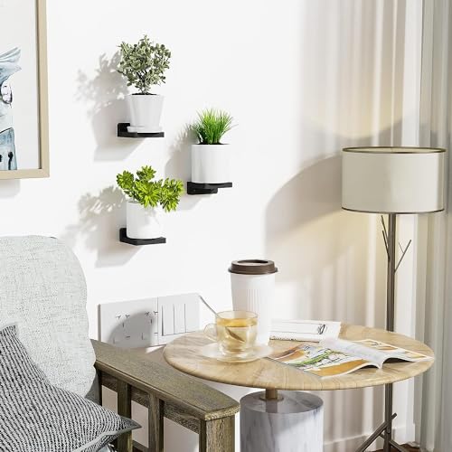 UHUD CRAFTS Engineered Wood Small Floating Shelves, Set of 3 Black Shelves for Wall Decor & Storage|Wall Mounted Small Wall Shelf|Mini Display Shelf for Living Room, Bathroom, Kitchen & Bedroom Décor - Image 2