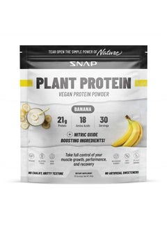 SNAP SUPPLEMENTS Organic Plant Based Vegan Protein Powder Nitric Oxide Boosting Protein Powder, Vanilla Bean, BCAA Amino Acid for Muscle Growth, Performance & Recovery - 30 Servings (Banana)  - Image 1