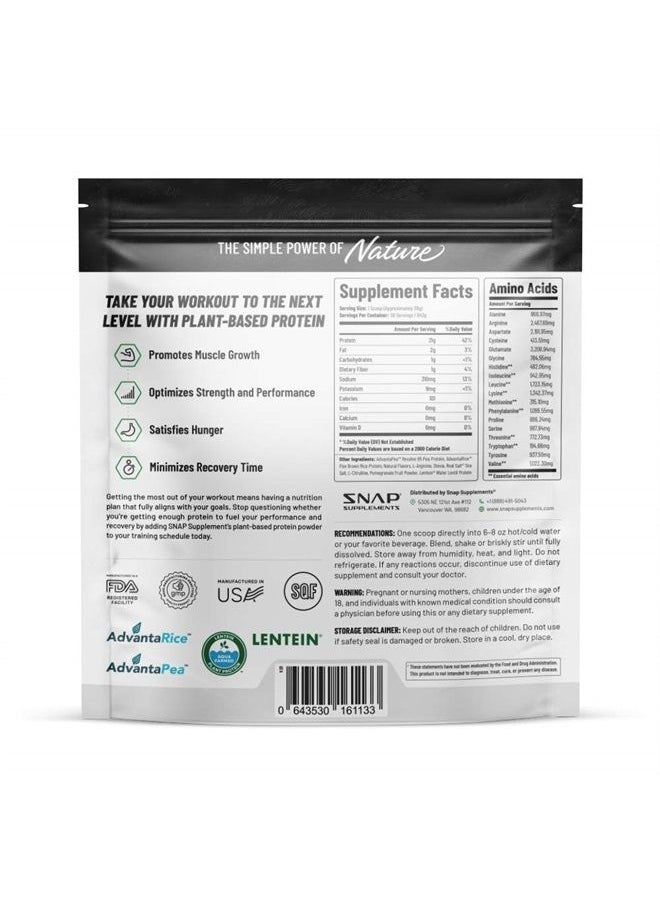 SNAP SUPPLEMENTS - Organic Plant Based Vegan Protein Powder Nitric Oxide Boosting Protein Powder, Vanilla Bean, BCAA Amino Acid for Muscle Growth, Performance & Recovery - 30 Servings (Banana) - Image 1
