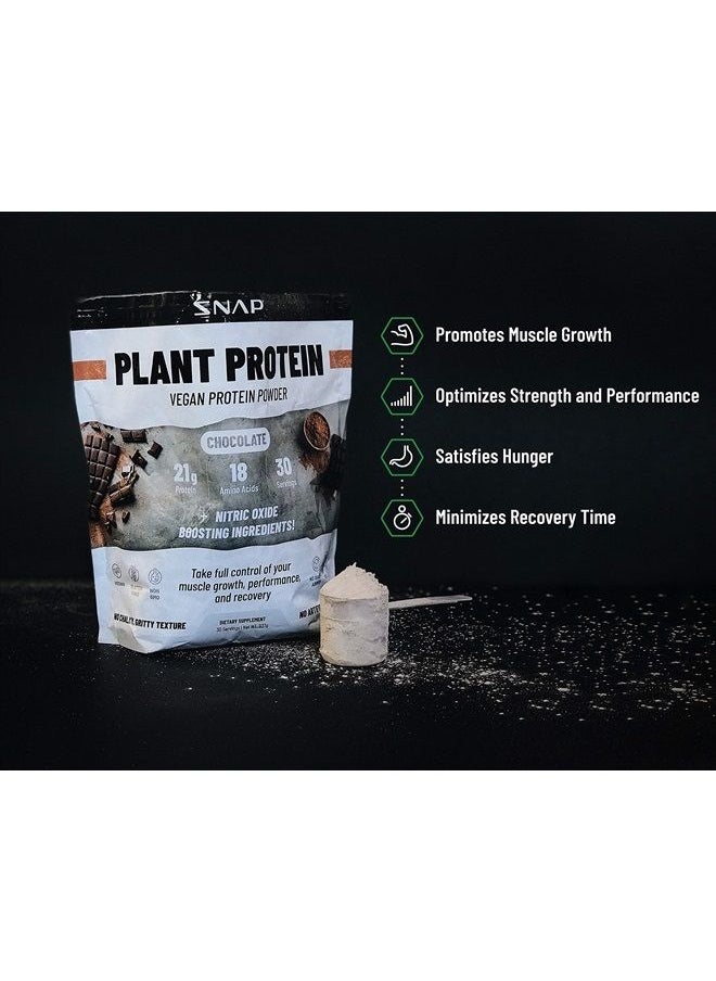 SNAP SUPPLEMENTS - Organic Plant Based Vegan Protein Powder Nitric Oxide Boosting Protein Powder, Vanilla Bean, BCAA Amino Acid for Muscle Growth, Performance & Recovery - 30 Servings (Banana) - Image 1