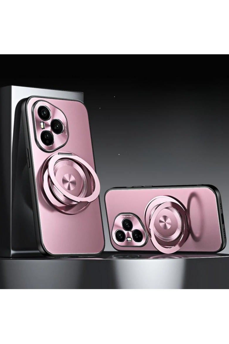 VKL Magnetic Case Compatible with Honor 400 Pro 5G, Built in Magnetic Coil, Anti Shock and Anti Fall Protective Cover with Rotating Bracket Cover for Honor 400 Pro (Pink) - Image 1