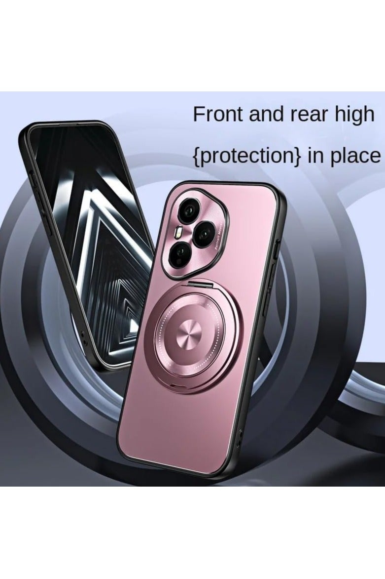 VKL Magnetic Case Compatible with Honor 400 Pro 5G, Built in Magnetic Coil, Anti Shock and Anti Fall Protective Cover with Rotating Bracket Cover for Honor 400 Pro (Pink) - Image 2
