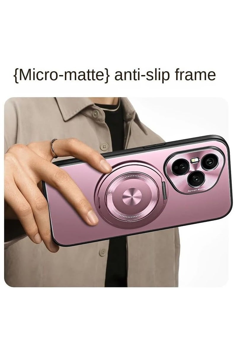 VKL Magnetic Case Compatible with Honor 400 Pro 5G, Built in Magnetic Coil, Anti Shock and Anti Fall Protective Cover with Rotating Bracket Cover for Honor 400 Pro (Pink) - Image 3