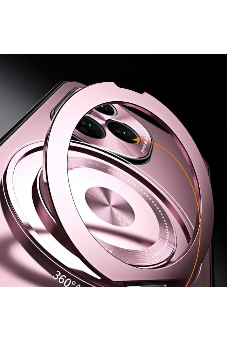 VKL Magnetic Case Compatible with Honor 400 Pro 5G, Built in Magnetic Coil, Anti Shock and Anti Fall Protective Cover with Rotating Bracket Cover for Honor 400 Pro (Pink) - Image 4