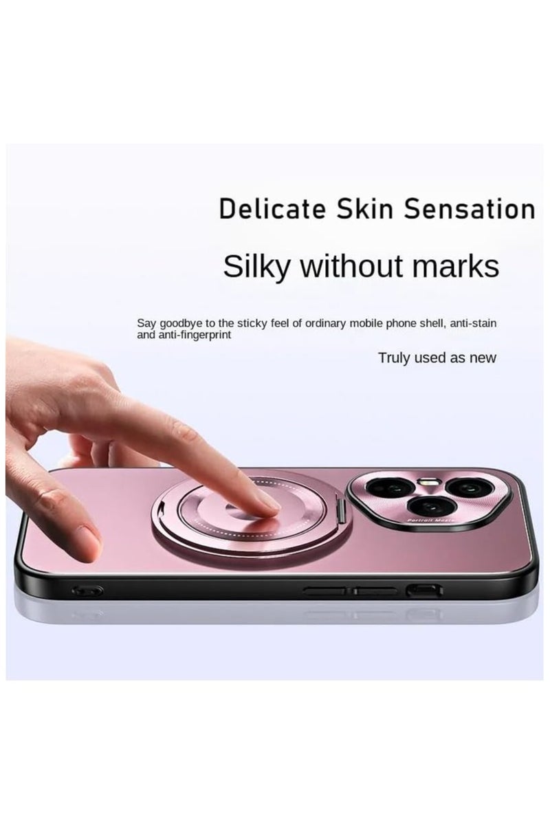 VKL Magnetic Case Compatible with Honor 400 Pro 5G, Built in Magnetic Coil, Anti Shock and Anti Fall Protective Cover with Rotating Bracket Cover for Honor 400 Pro (Pink) - Image 5