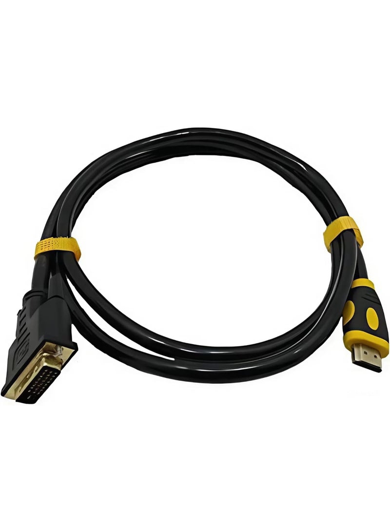 كابل محول HDMI إلى DVI، كابل شاشة DVI-D 24+1/HDMI ثنائي الاتجاه، موصل جهاز HDMI بشاشة DVI أو العكس، FHD / 1080P - Image 1
