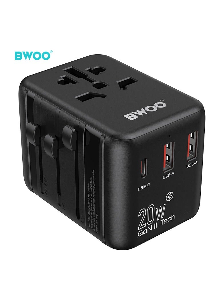 BWOO Gan Universal Travel Adapter Dc Pd 20W + Qc 18W - Image 3