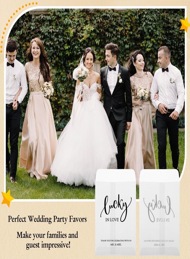 MotiMind 100 Pack Wedding Favors for Guests Glassine Envelope Lucky in Love Small Tickets Holder Scratch Card Holder with Thank You Message for Bridal Shower, 4.72 x 3.36 Inches - Image 5