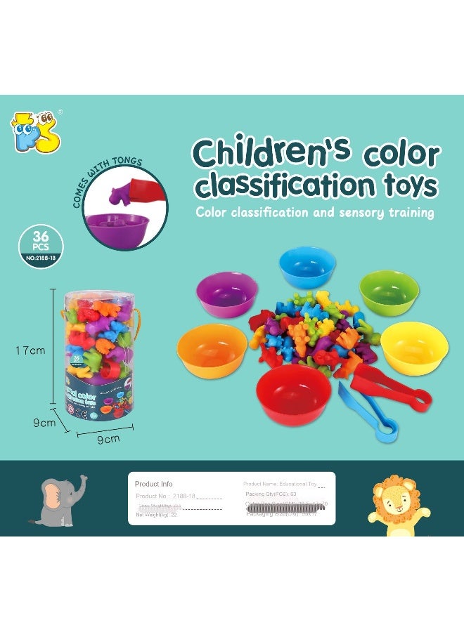 Koala Kids لعبة مطابقة النقل مع أكواب الفرز، تصنيف الألوان وتدريب الحواس، ألعاب تعليمية للأطفال في مرحلة ما قبل المدرسة، هدية للأطفال من عمر 3 إلى 6 سنوات الأولاد والبنات - Image 2