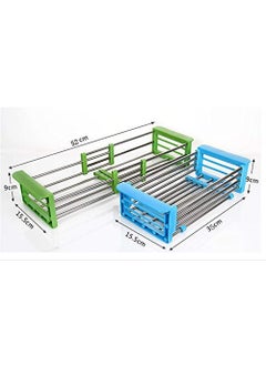 GTC GTC® Kitchen Drain Shelf Stainless Steel Kitchen Sink Shelf Rack Rectangle Drain Rack for Vegetable, Fruit Multi Color (ITN- 278-23)  - Image 3