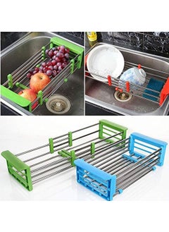 GTC GTC® Kitchen Drain Shelf Stainless Steel Kitchen Sink Shelf Rack Rectangle Drain Rack for Vegetable, Fruit Multi Color (ITN- 278-23)  - Image 4
