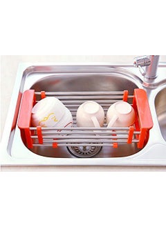 GTC GTC® Kitchen Drain Shelf Stainless Steel Kitchen Sink Shelf Rack Rectangle Drain Rack for Vegetable, Fruit Multi Color (ITN- 278-23)  - Image 1