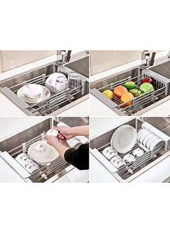 GTC GTC® Kitchen Drain Shelf Stainless Steel Kitchen Sink Shelf Rack Rectangle Drain Rack for Vegetable, Fruit Multi Color (ITN- 278-23)  - Image 5