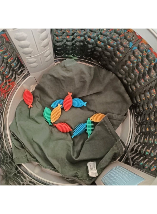 Fish-Shaped Anti-Tangle Laundry Balls Set of 20, Washing Machine Protector Balls - Image 3