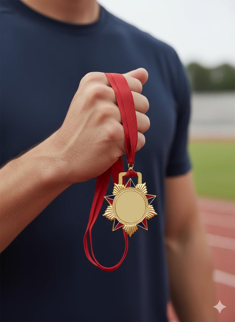 Canbee Sports Medal for School Winner, Olympic, Sports Champion, Cricket, Football, Badminton, Race, Volleyball, Basketball or Office RNR Rewards Madel (3" Star - 3 Madels) - Image 3