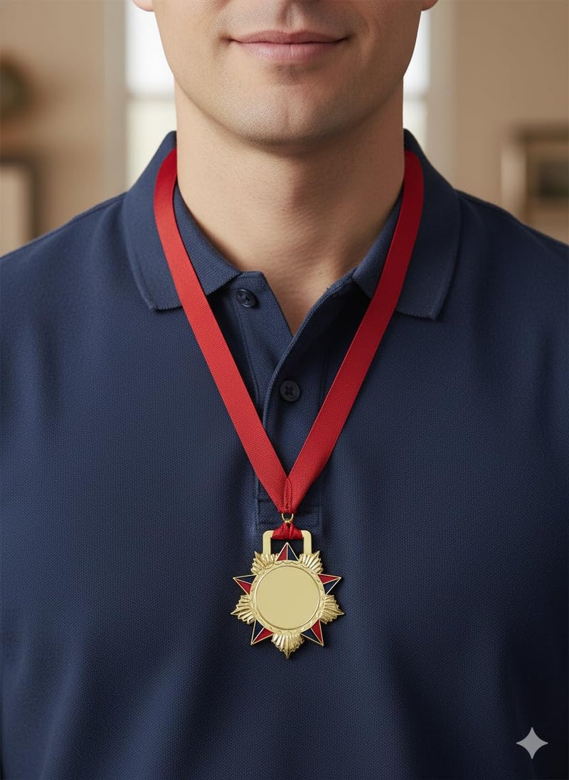 Canbee Sports Medal for School Winner, Olympic, Sports Champion, Cricket, Football, Badminton, Race, Volleyball, Basketball or Office RNR Rewards Madel (3" Star - 3 Madels) - Image 2