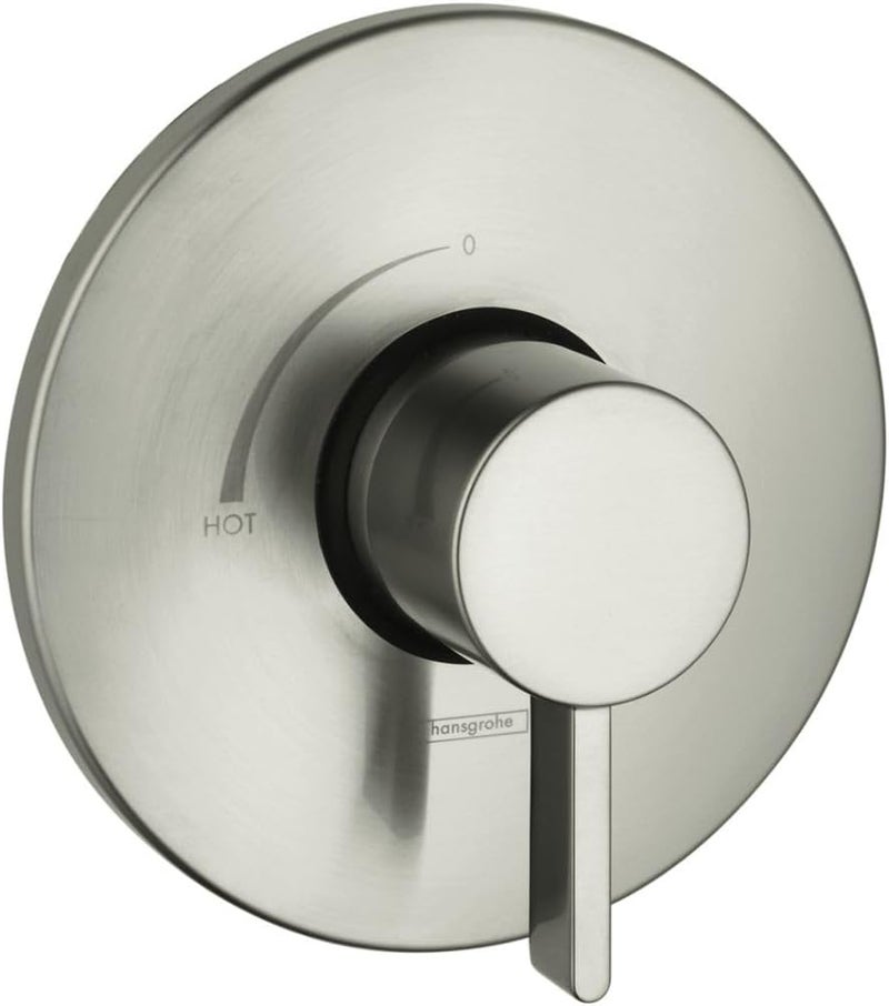 Hansgrohe Ecostat Modern Minimalist 1-Handle Pressure Balance Shower Valve Trim in Brushed Nickel - Image 1