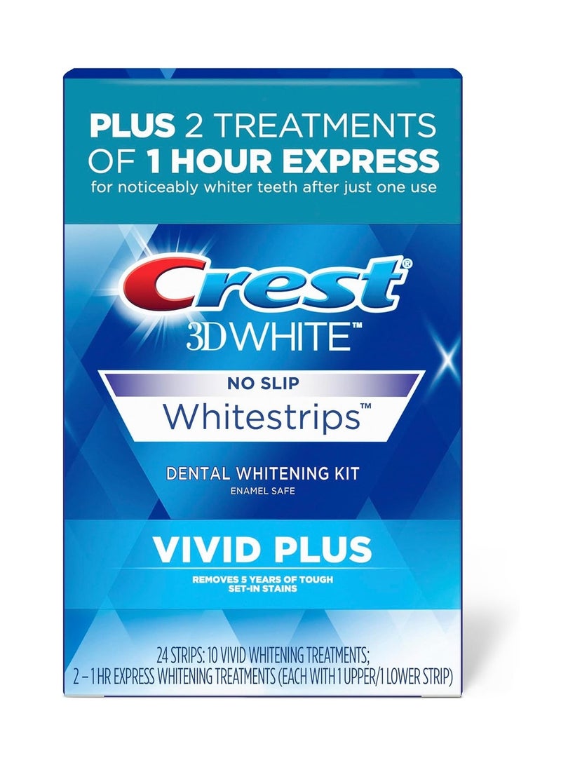 Crest Whitestrips, Vivid Plus, Teeth Whitening Strip Kit, 24 Count