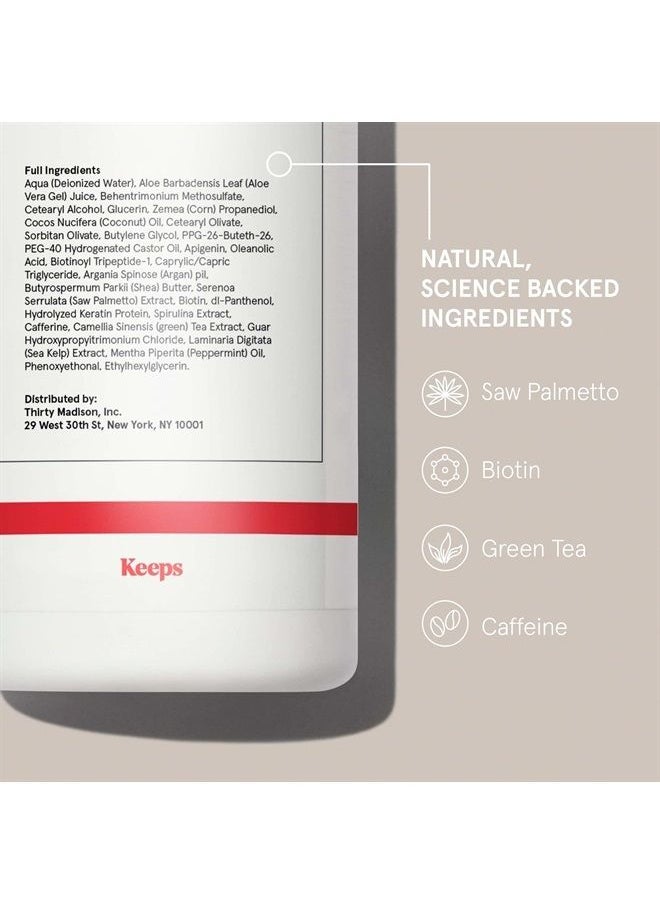 Keeps - Hair Thickening Conditioner for Fuller, Thicker Looking Hair, 8 Ounces - Hair Loss, Thinning & Regrowth Treatment - DHT Blocker for Men - Infused with Biotin, Caffeine, & Saw Palmetto - Image 1