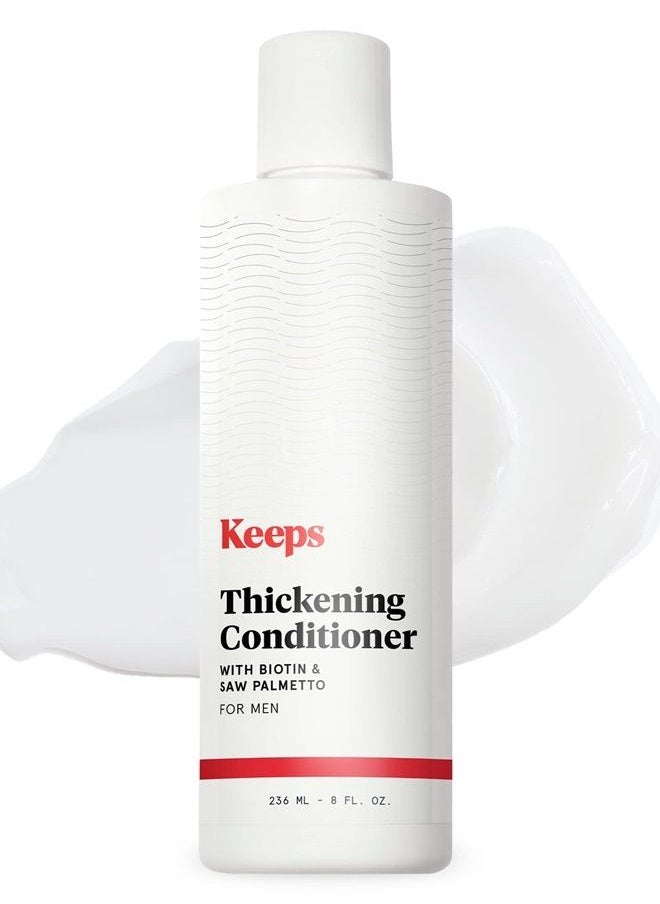 Keeps - Hair Thickening Conditioner for Fuller, Thicker Looking Hair, 8 Ounces - Hair Loss, Thinning & Regrowth Treatment - DHT Blocker for Men - Infused with Biotin, Caffeine, & Saw Palmetto - Image 1