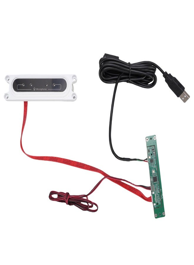 Embedded 4 Arrays Omnidirectional Microphone Adjustable Bracket Speech Recognition Machine White - Image 1