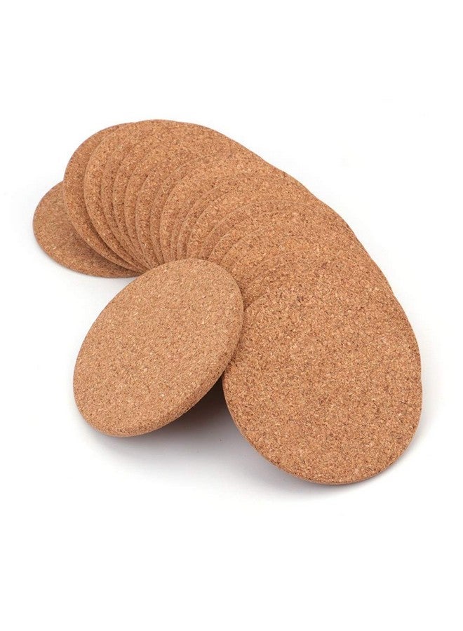 Tebery 20 Pack Round 3.9" Absorbent Cork Coasters for Drinks in Office, Home, or Cottage -1/5" Thick - Image 1