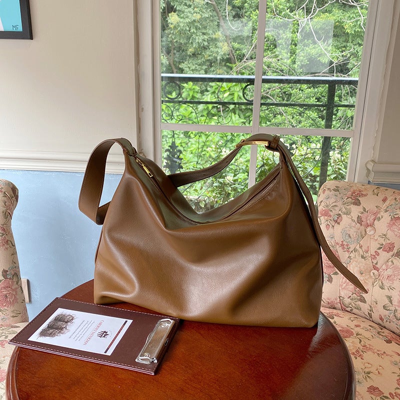 Korean Style Large Capacity Soft Tote Shoulder Bag - Image 1