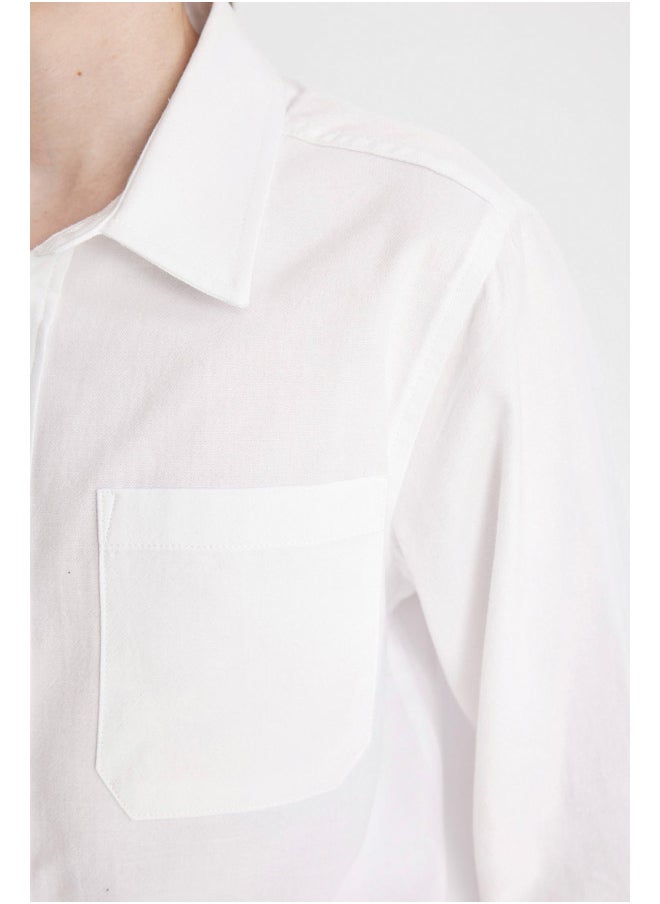 DeFacto - Boy Woven Regular Fit Polo Neck Long Sleeve Shirt - Image 1
