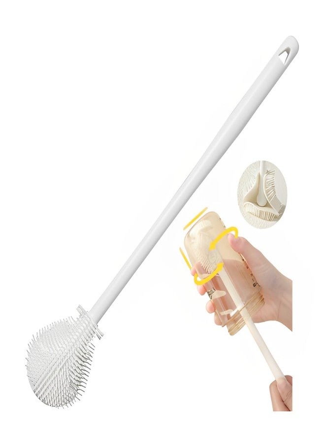 KPS Multifunctional Silicone Bottle Cleaning Brush | Water Containers/Vase/Glassware/Cup Cleaner with Long Handle | for Kitchenware Accessories | Bendable Brush (Pack of 2 PCs,Multicolor) - Image 2