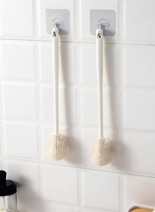 KPS Multifunctional Silicone Bottle Cleaning Brush | Water Containers/Vase/Glassware/Cup Cleaner with Long Handle | for Kitchenware Accessories | Bendable Brush (Pack of 2 PCs,Multicolor) - Image 3