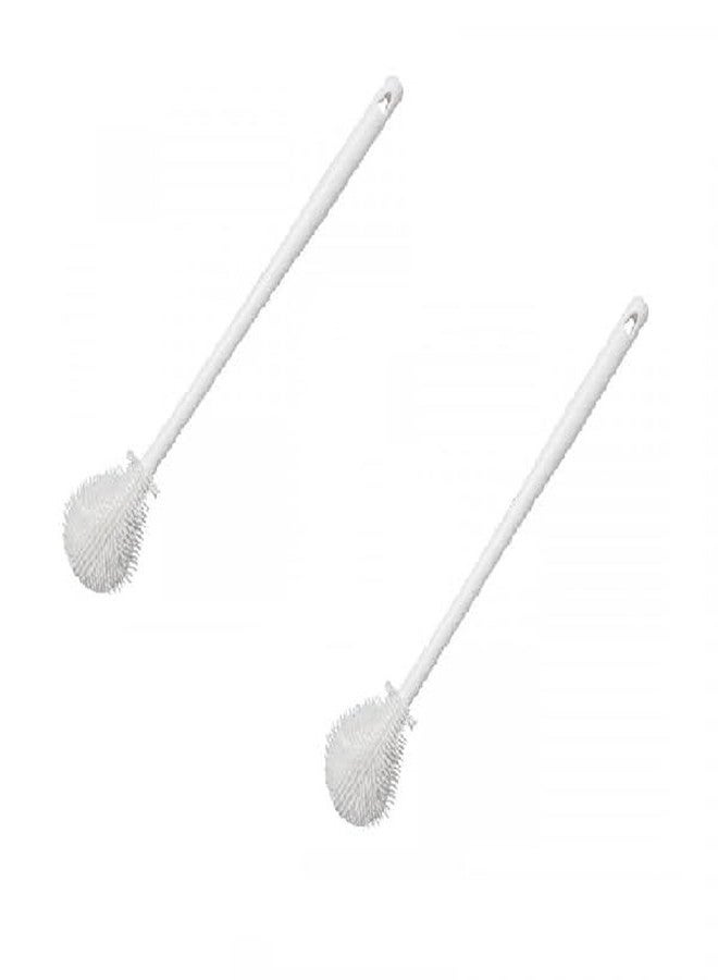 KPS Multifunctional Silicone Bottle Cleaning Brush | Water Containers/Vase/Glassware/Cup Cleaner with Long Handle | for Kitchenware Accessories | Bendable Brush (Pack of 2 PCs,Multicolor) - Image 1