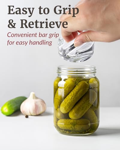 Elementi Fermentation Weight Set of 2 - Easy to Use Glass Fermenting Weights, Perfect Fit for Wide Mouth Mason Jars, Highly Durable Soda-Lime Glass Fermentation Kit for Sauerkraut, Kimchi & More - Image 2