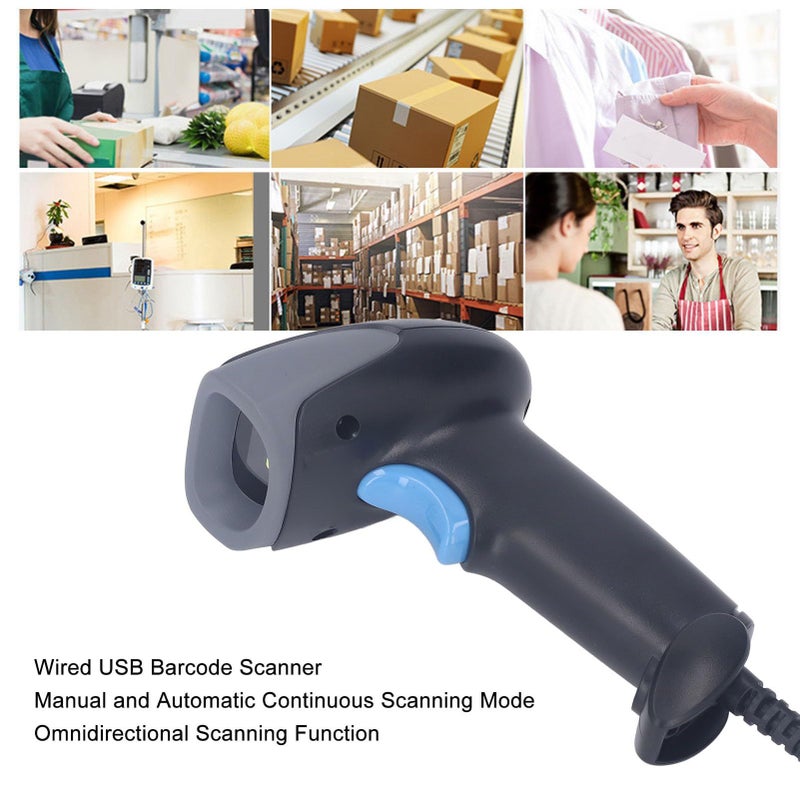 ماسح الرمز الشريطي السلكي 1D و 2D محمول متوافق مع الكمبيوتر المحمول للمكتبة والمستودع عبر USB - Image 3