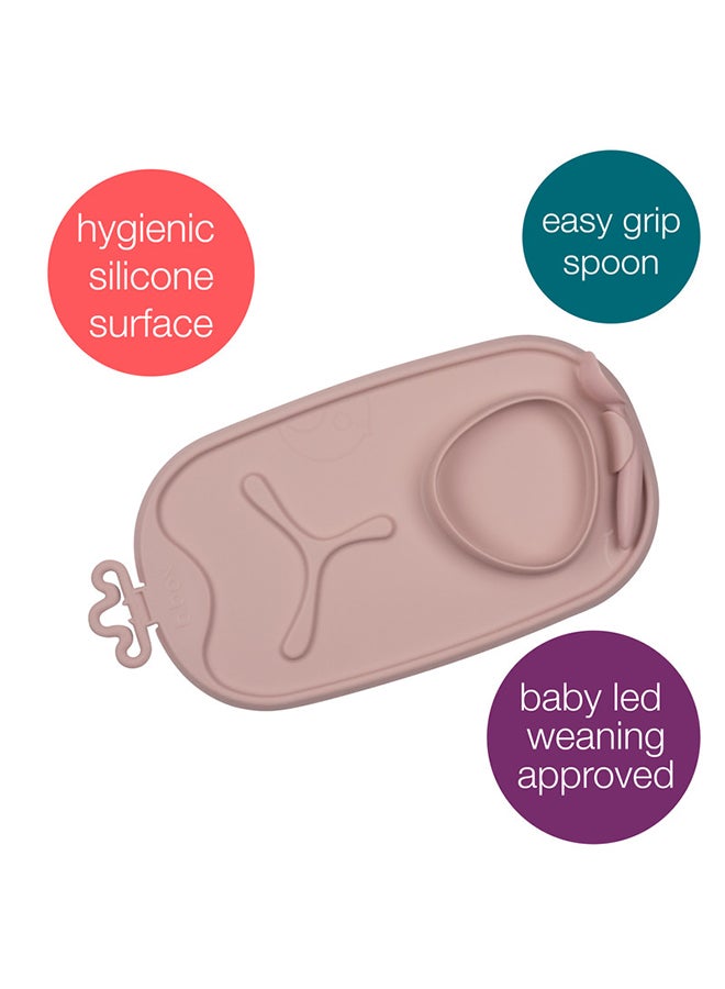 b.box Roll + Go Mealtime Mat, Baby and Toddler Feeding Mat, 3 Section Divider and Bowl, Fits Most Highchairs and Travel Friendly - Image 2