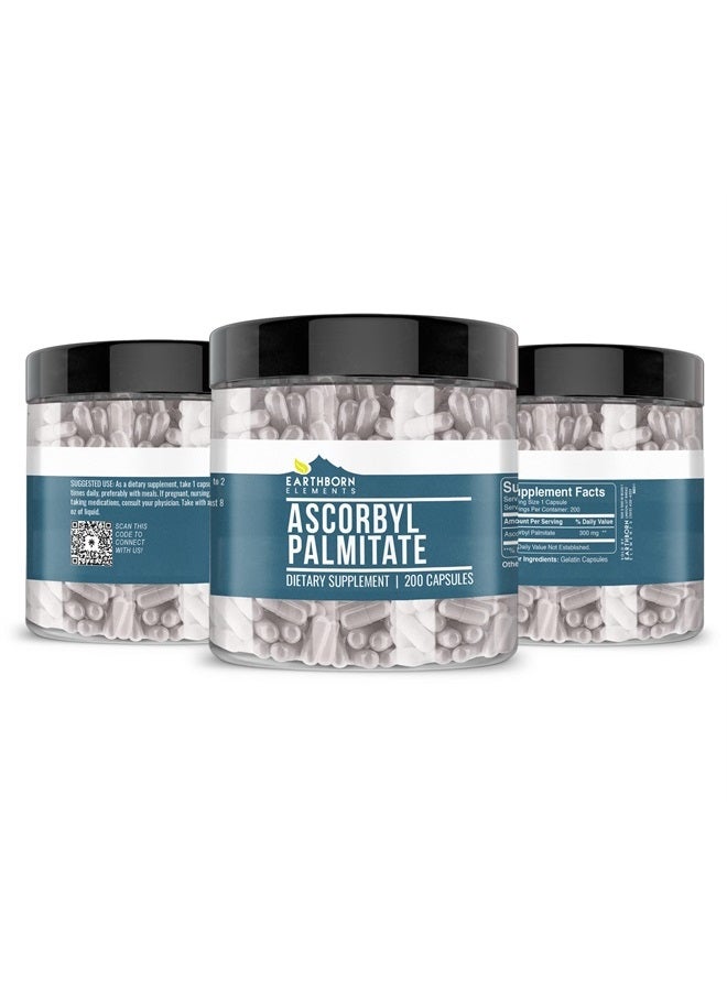 earthborn elements Ascorbyl Palmitate 200 Capsules, Pure & Undiluted, No Additives - Image 1