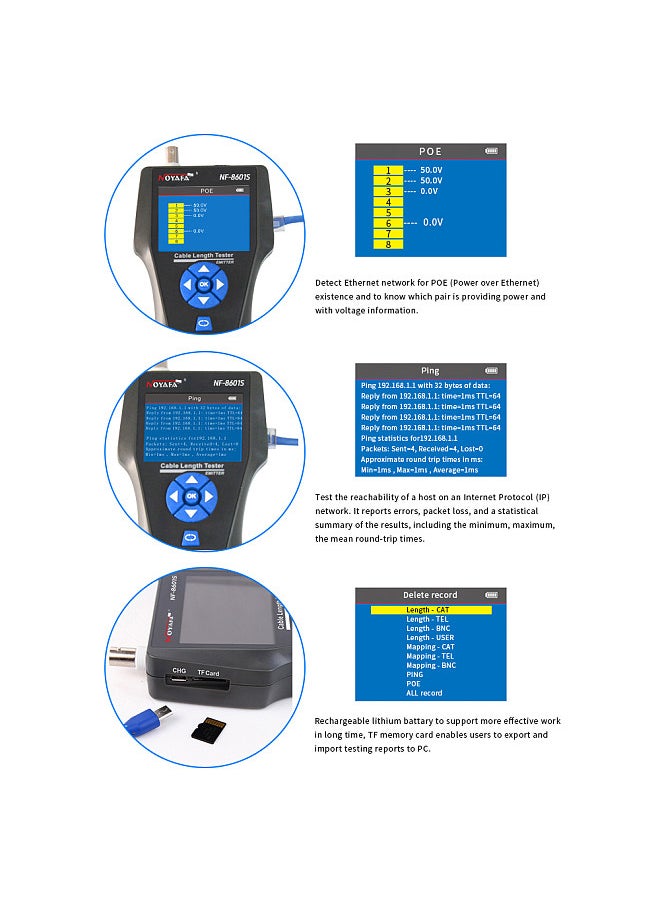 NOYAFA Telephone Wire Tracker Electrical Line Finding Testing Cable Tester Handheld Line Finder Cable Detector Wire Measuring Instrument for Network Maintenance Collation  - Image 4