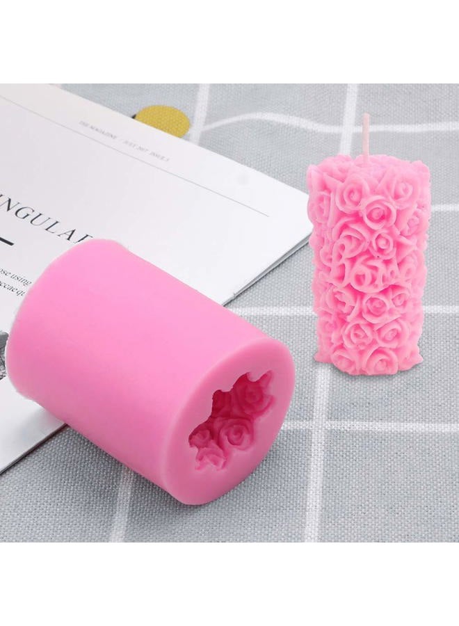 NINEXY Cylinder Rose Flower Silicone Candle Mold for Handmade Soap, Bath Bomb, Lotion bar, Crayon, Wax, Polymer Clay - Image 3
